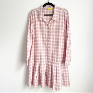 NWT Roller Rabbit Button Down Gingham Shirt Dress